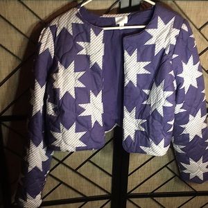 NEW WITHOUT TAGS TIME & TRUE SIZE 20 QUILTED JACKET BLUE & WHITE